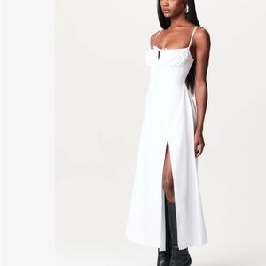 Naked Wardrobe Elegant White Maxi Dress